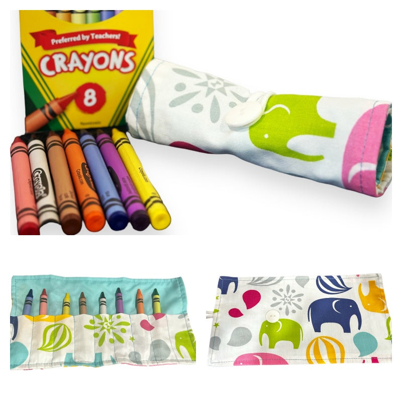 Boy's Crayon Roll, Crayon Case, Toddler Travel Toy, Party Favor, Travel  Crayon Caddy Sugar Skulls Kitty 